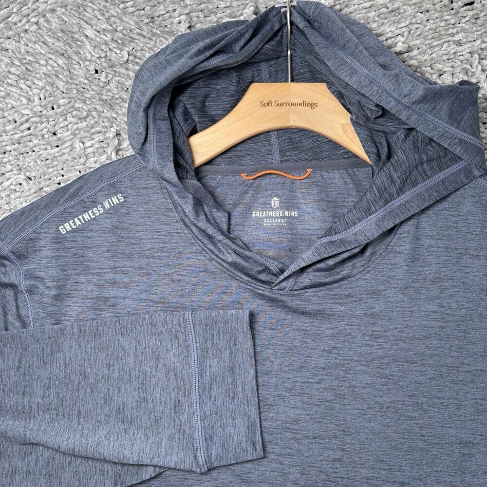 Greatness Wins Core Tech Hoodie Mens 3XL Blue Performance Stretch Golf Preppy